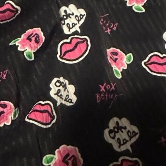 BETSEY JOHNSON 3 piece tie bikini Set Pink Black New - Picture 4 of 12